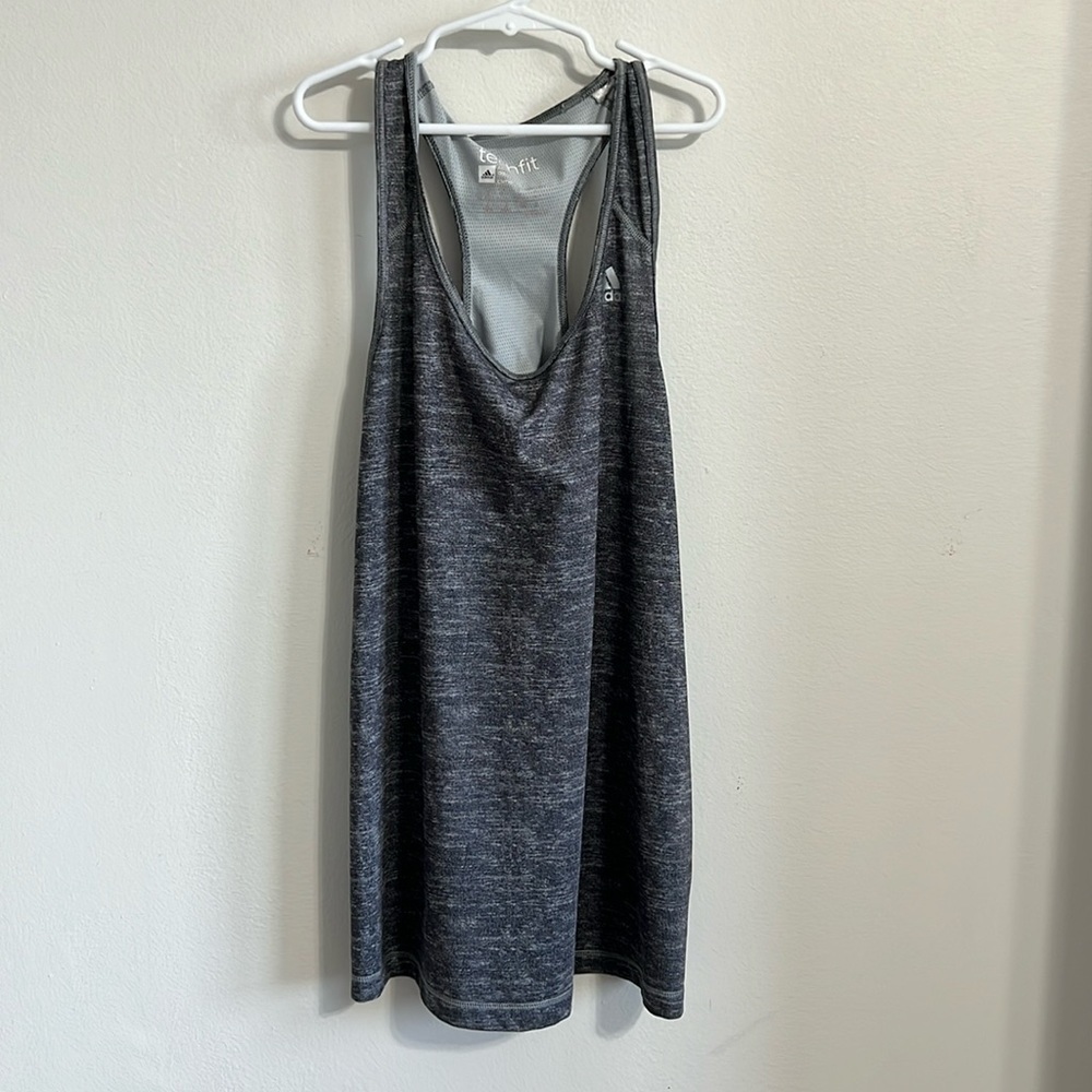Adidas grey techfit clima cool tank size small